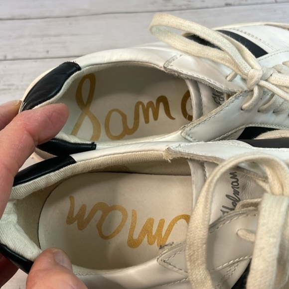 Sam Edelman Black, White and Creamy Taupe Suede and Leather Trainers - Picture 11 of 14